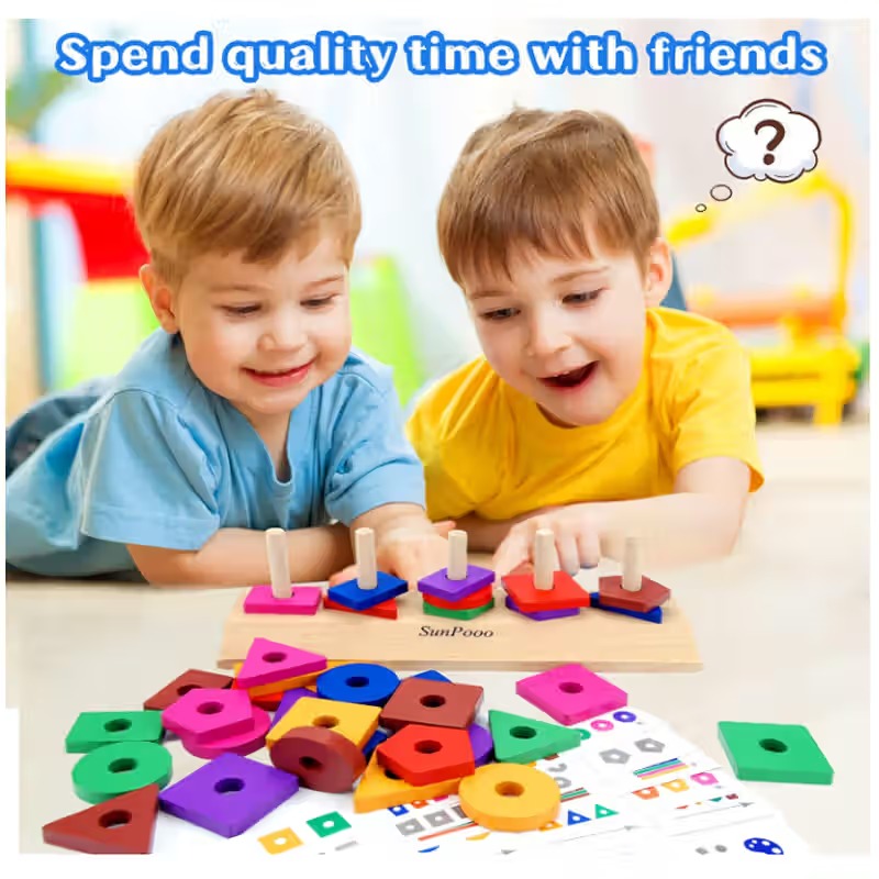 5in1 Color & Shape Block Matching Wooden Puzzle - 049