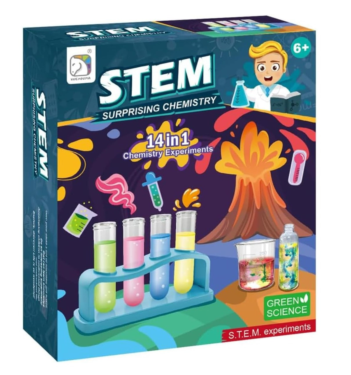 STEM Surprising Chemistry 14in1 Experiment Green Science Kit - 557