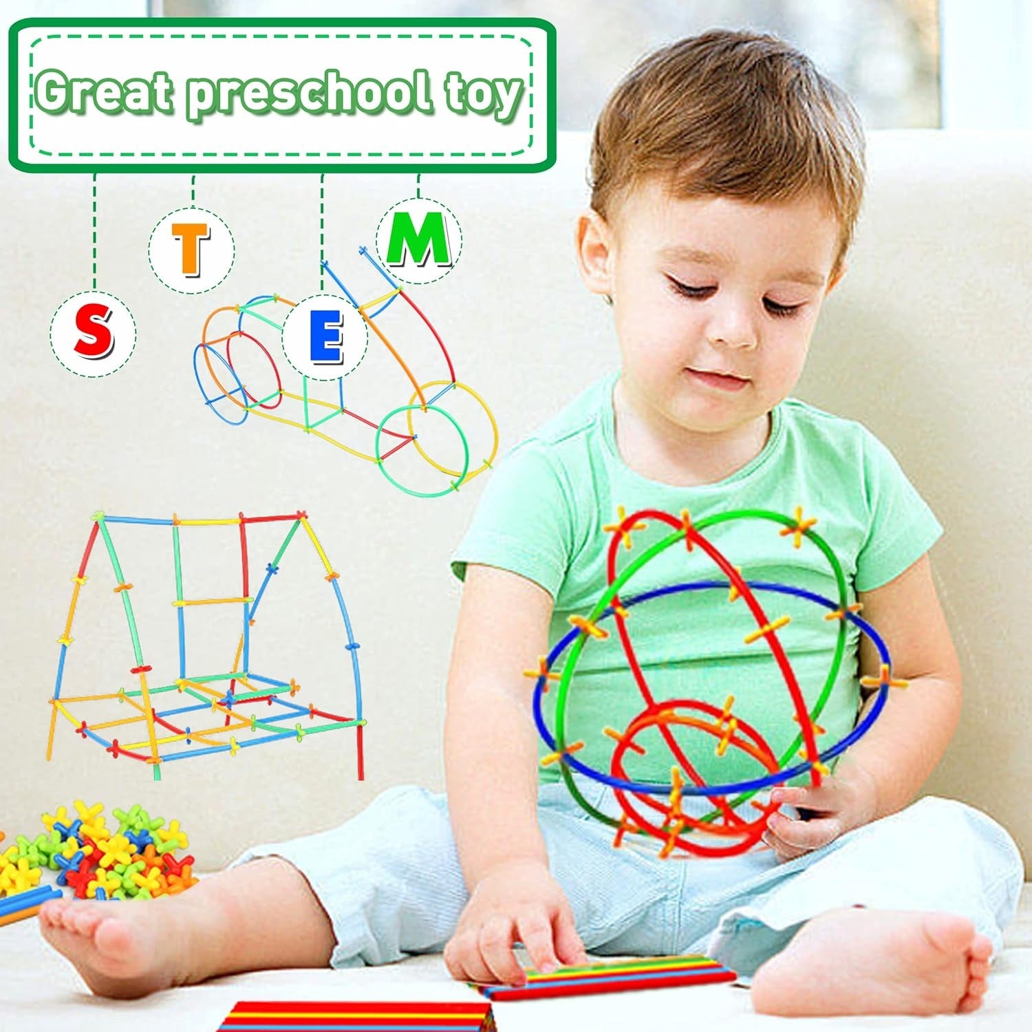 DIY Colorful Flexible Straw Pipe Building blocks 242 Piece - 112