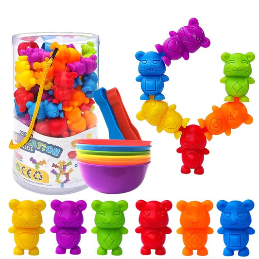 42 Piece Bear Color Classification Sorting Puzzle - 530