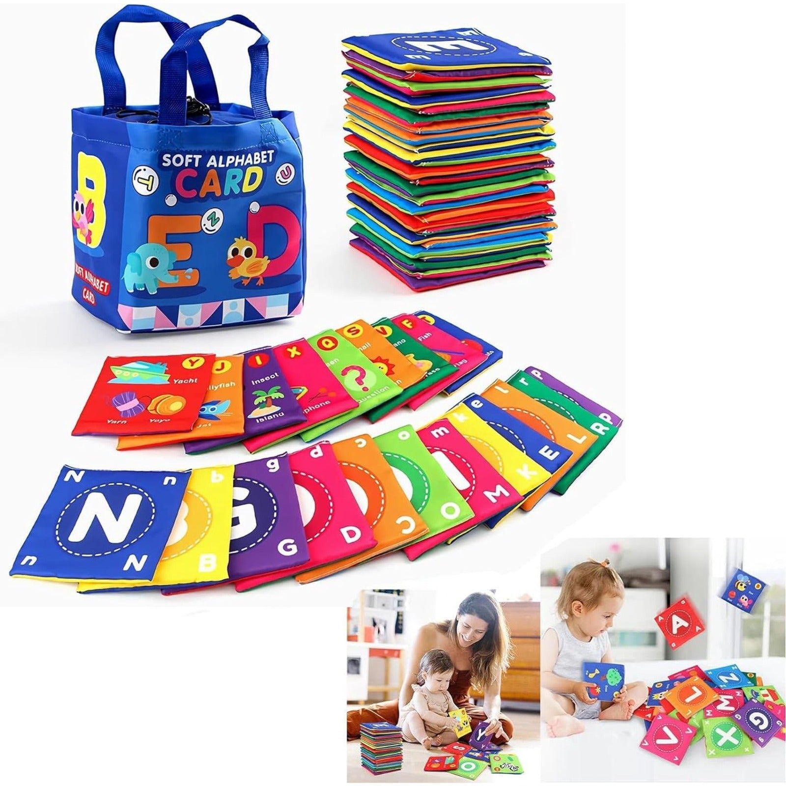 Early Childhood Alphabet Soft Cloth Cards A to Z Learning - 978