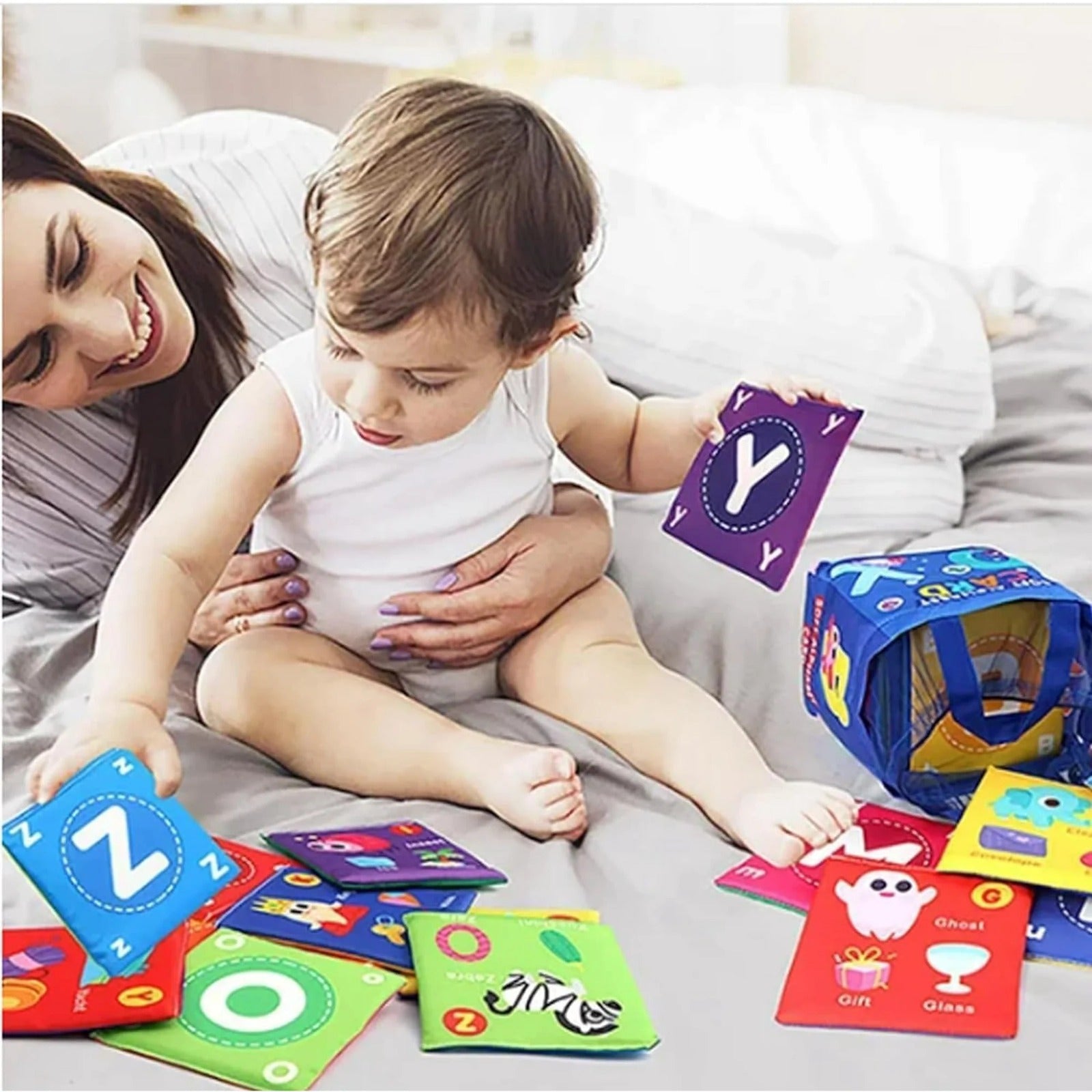 Early Childhood Alphabet Soft Cloth Cards A to Z Learning - 978