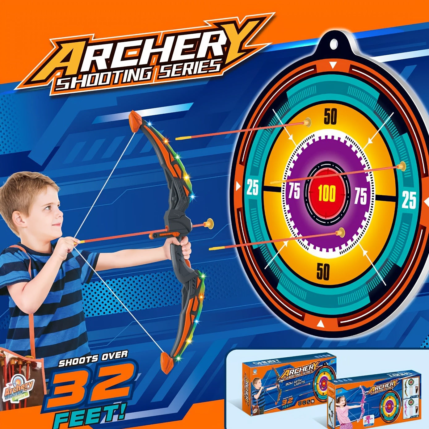Archery Shooting Set for Kids with Bow Lights - 11A