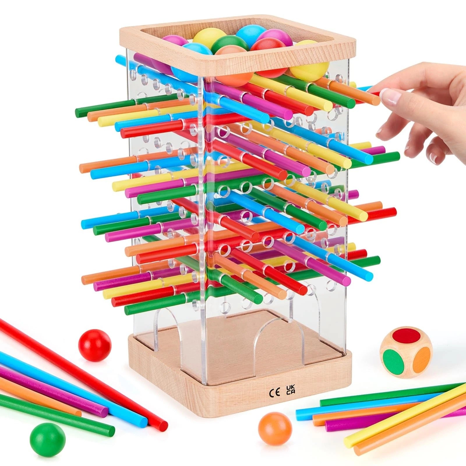 Colorful Stick Drop Tower Balance Game