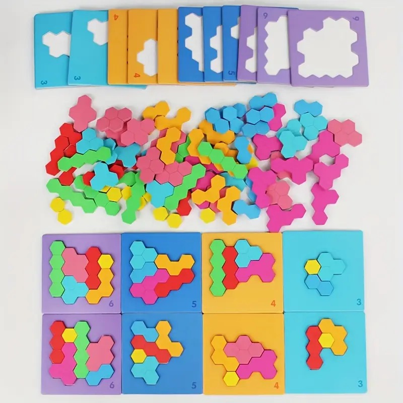 Hexagon Puzzle Brain Game Set - 675