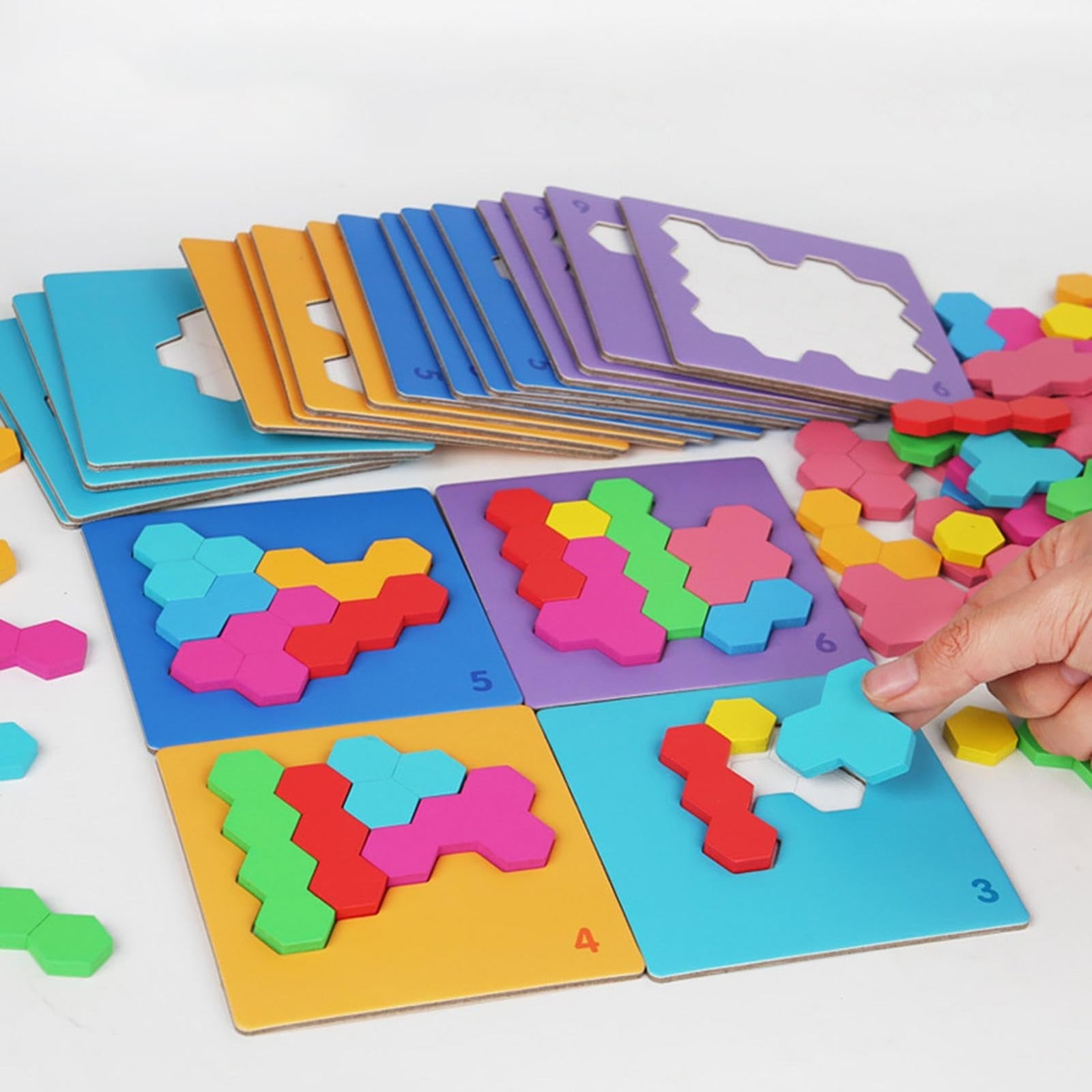 Hexagon Puzzle Brain Game Set - 675