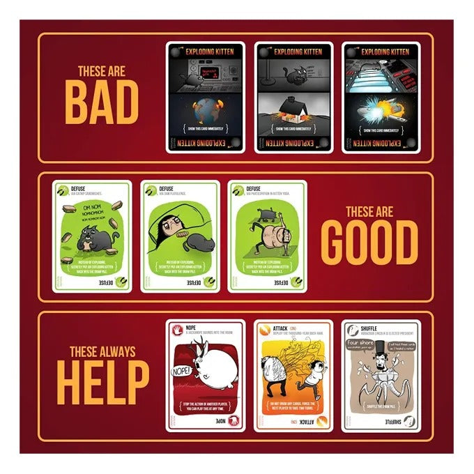 Exploding Kittens Family Card Game 2-5 Players