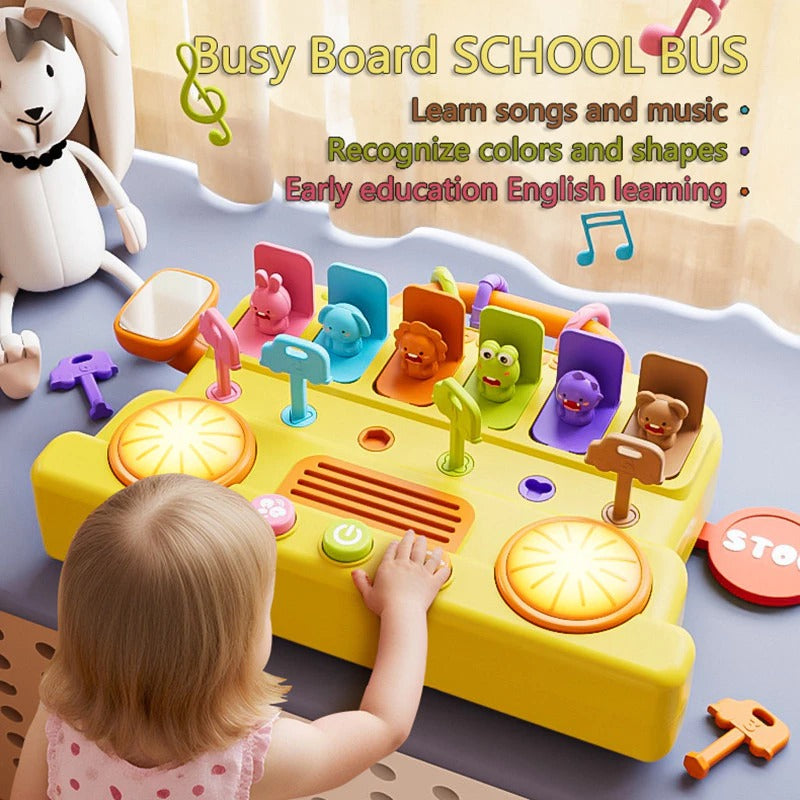 6in1 Multifunctional School Bus Activity Busy Board for Toddlers - B69