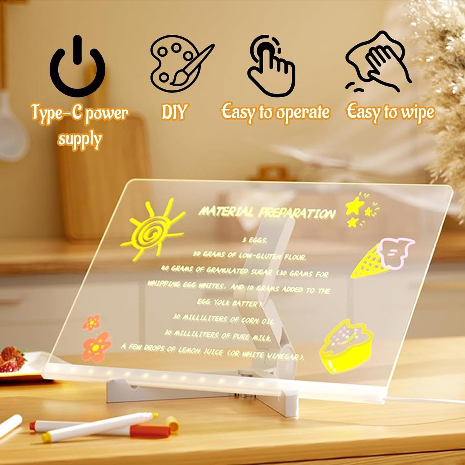 DIY LED Light-Up Writing & Drawing Acrylic Board - 185