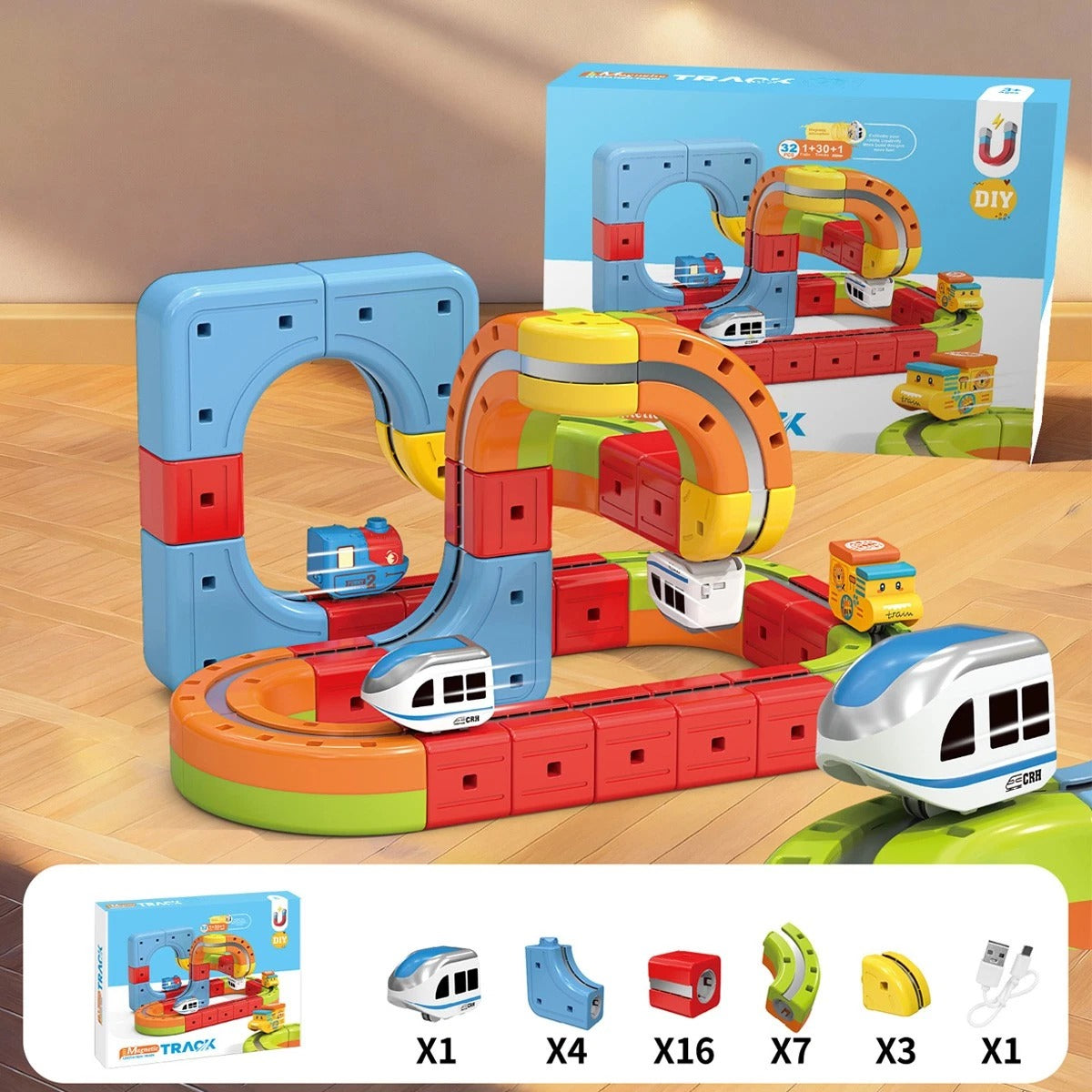 3D STEM  Rail Cube Anti-Gravity Train Set Rechargeable - 655