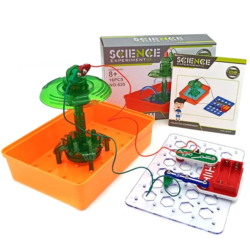 STEM Fountain Science Kit Buckle Circuit Water Experiment Toy for Kids - 620