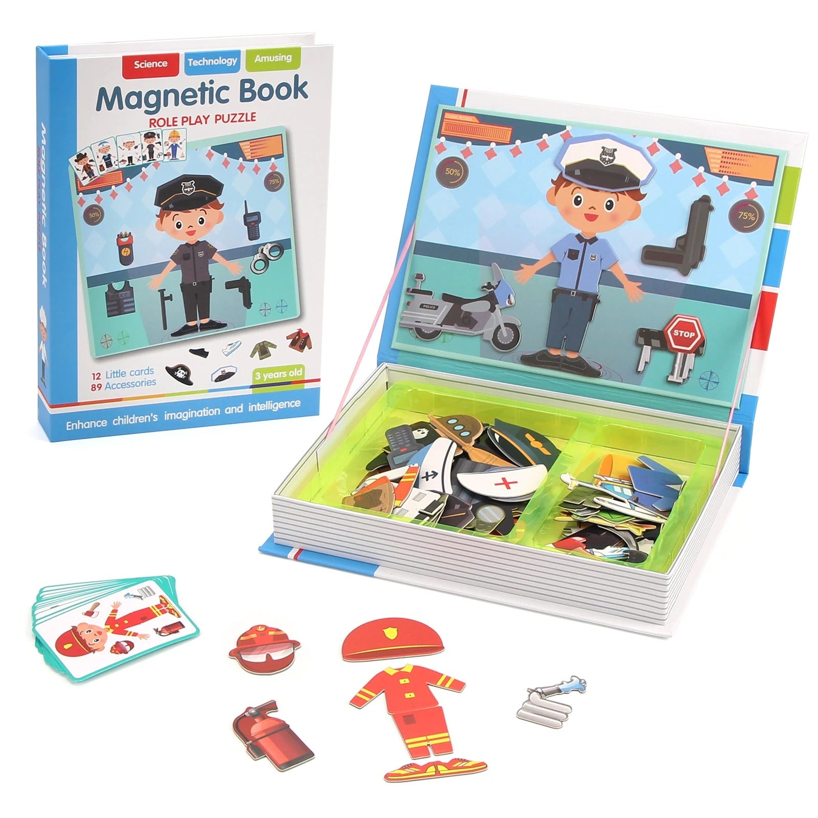 Roleplay Magnetic Puzzle Book Educational Dress-Up Playset - 808