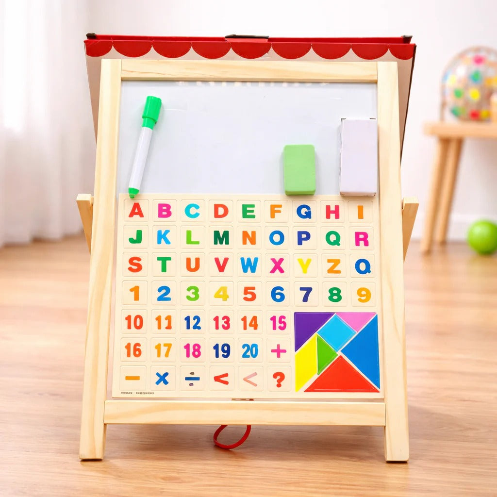 Double-Sided Wooden Learning Easel Board 27cm x 39cm