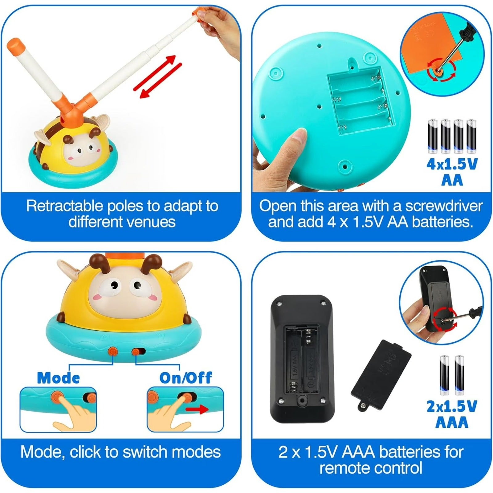 2-in-1 Musical Jump and Ring Toss Game for Kids