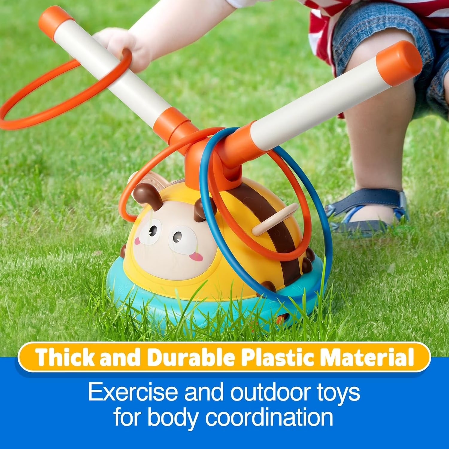 2-in-1 Musical Jump and Ring Toss Game for Kids