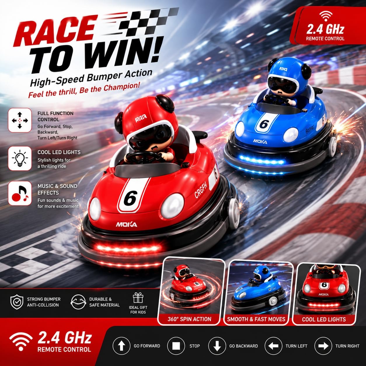 RC Bumper Cars Set of 2pcs Rechargeable Set