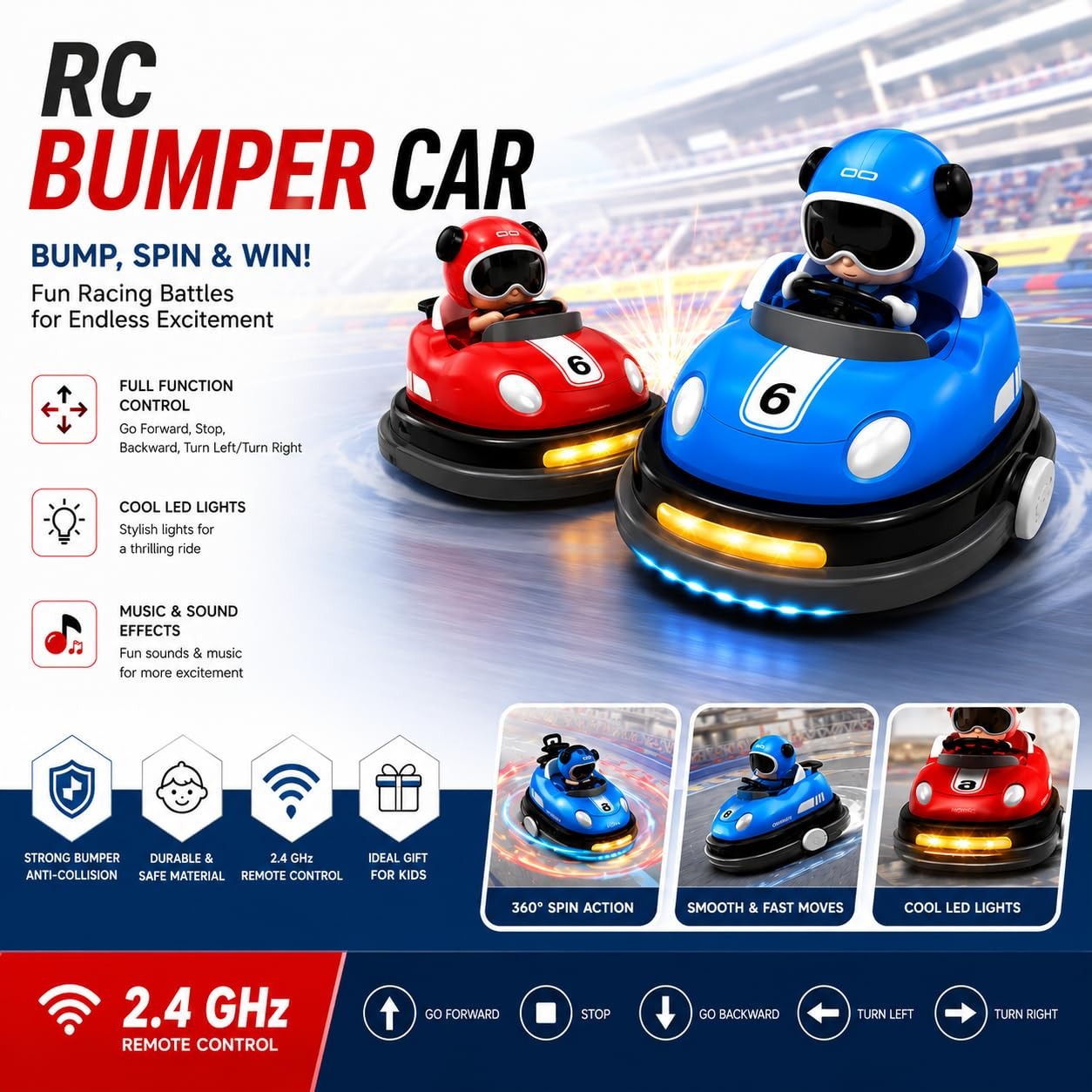 RC Bumper Cars Set of 2pcs Rechargeable Set