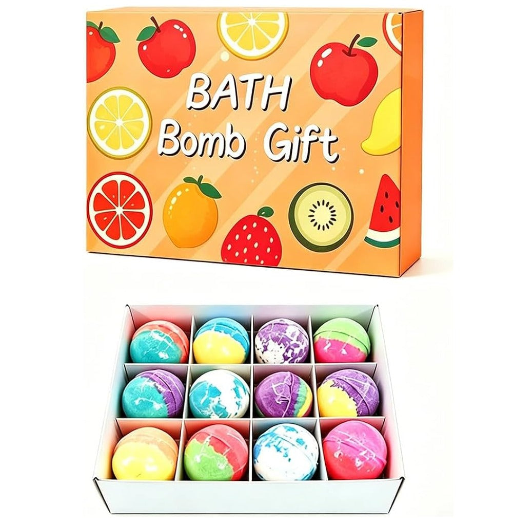 Colorful Bath Bomb Gift Set with Colorful Fizzy Surprise Fruits