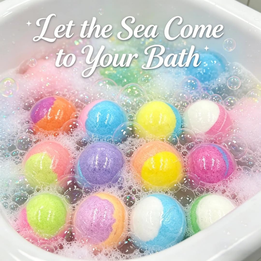 Colorful Bath Bomb Gift Set with Colorful Fizzy Surprise Mermaid