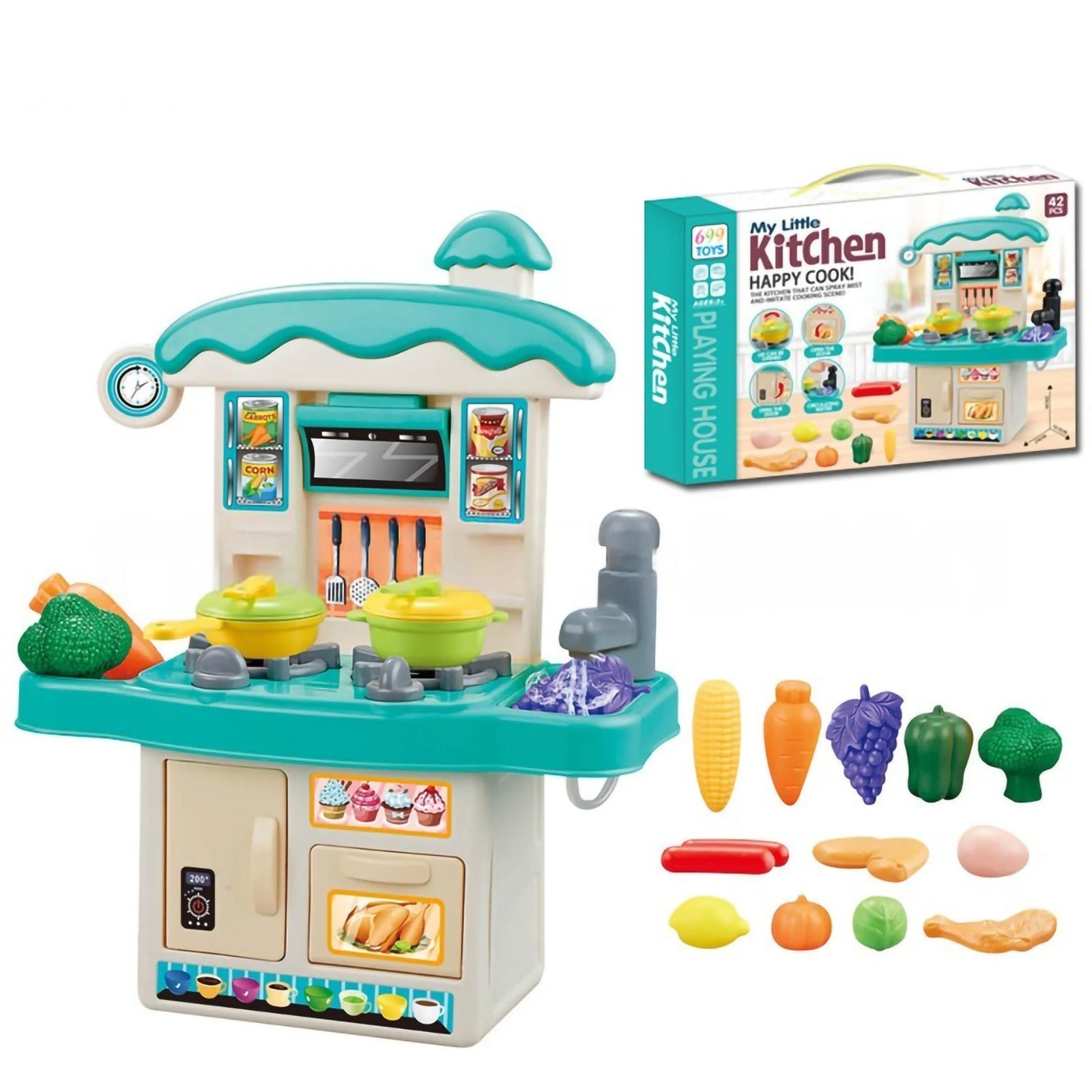 My Mini Little Kitchen Happy Cook Pretend Play Kit 45 piece - 931