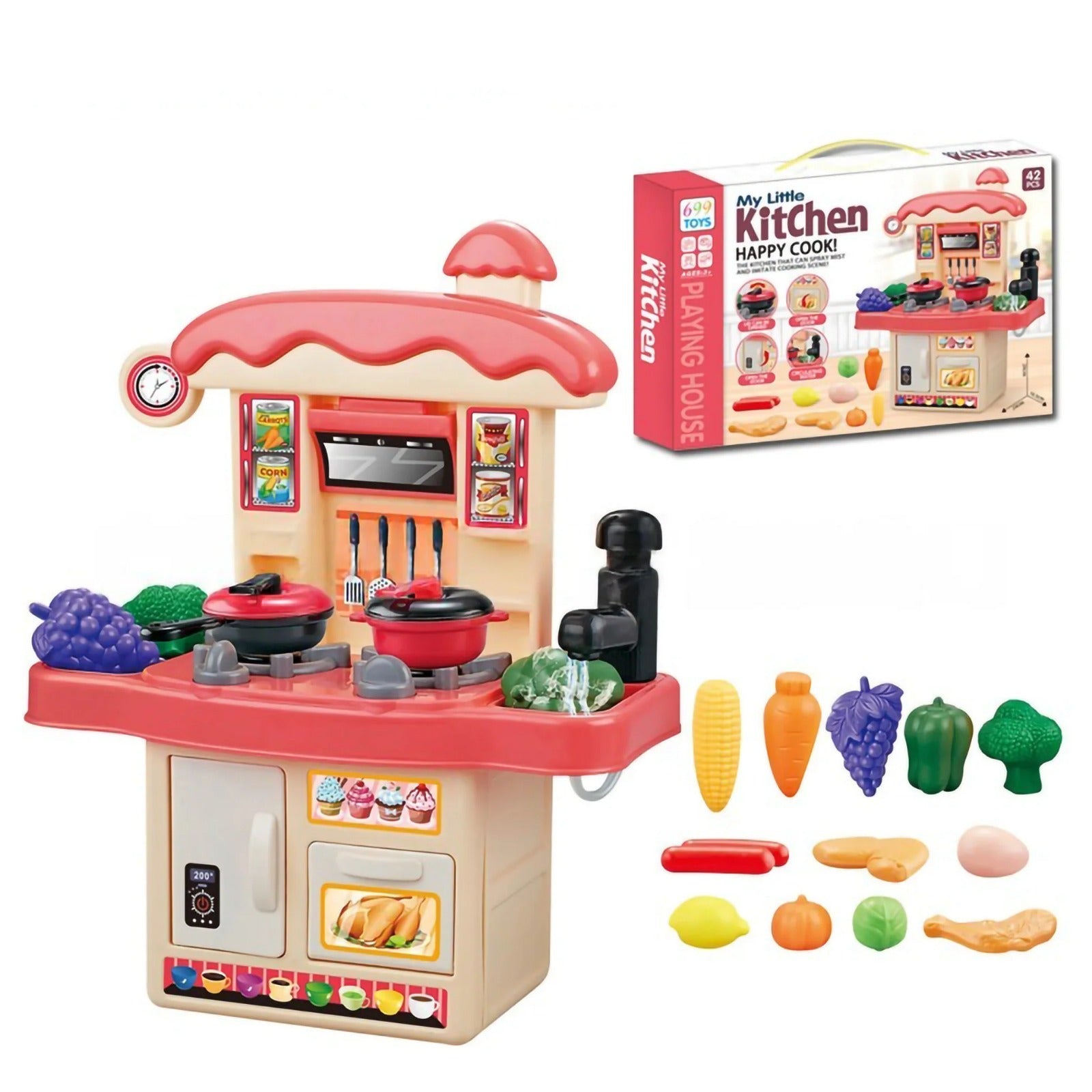 My Mini Little Kitchen Happy Cook Pretend Play Kit 45 piece - 931