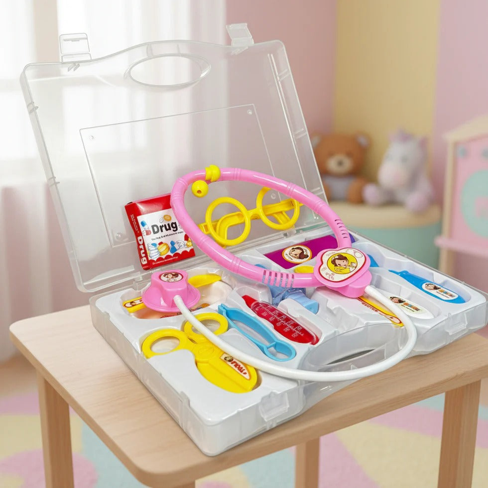 Transparent Briefcase Doctor Set With Medical Accessories - 12A