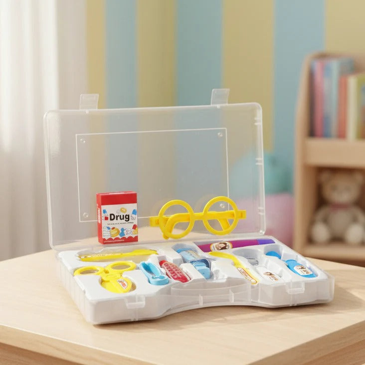 Transparent Briefcase Doctor Set With Medical Accessories - 12A