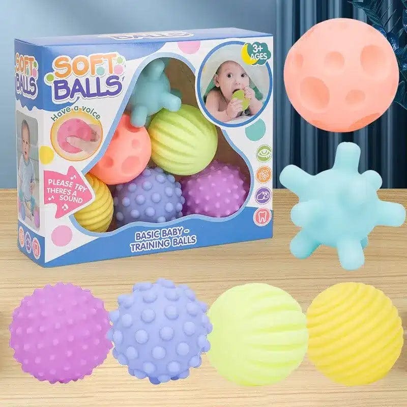 Soft Squeeze Sensory Textured Balls for Baby 6 piece - 66B
