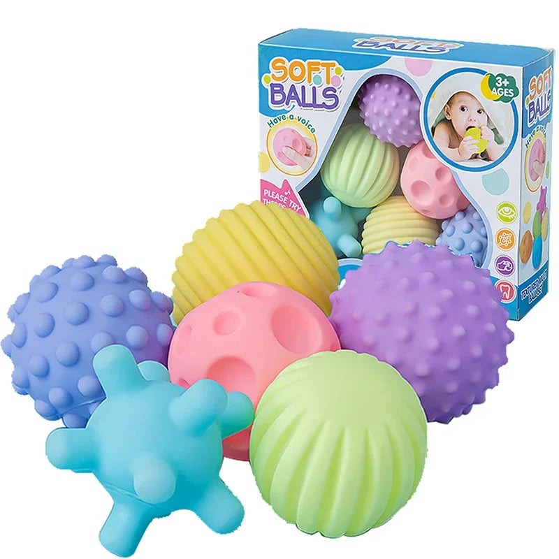 Soft Squeeze Sensory Textured Balls for Baby 6 piece - 66B