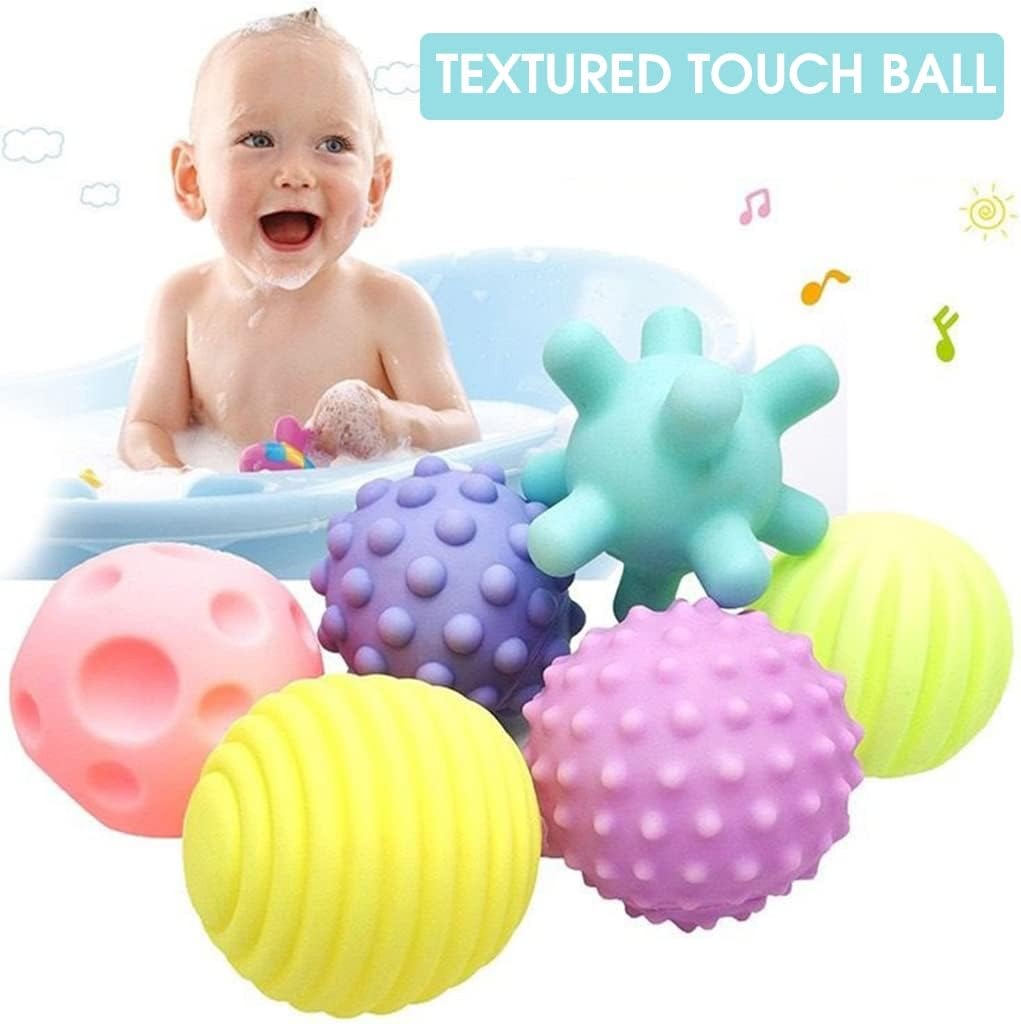 Soft Squeeze Sensory Textured Balls for Baby 6 piece - 66B