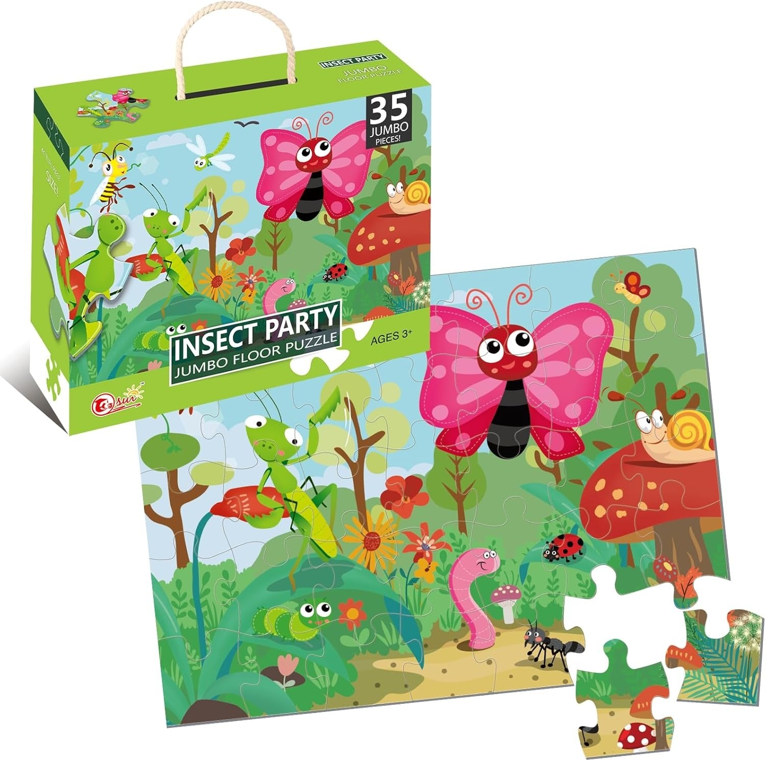 Insect Party Jumbo Jigsaw Floor Puzzle - 35 pieces