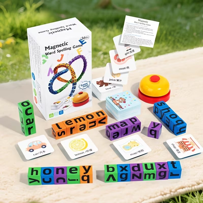Magnetic Word Spelling Game 28pcs Cube - 2 to 4 Players