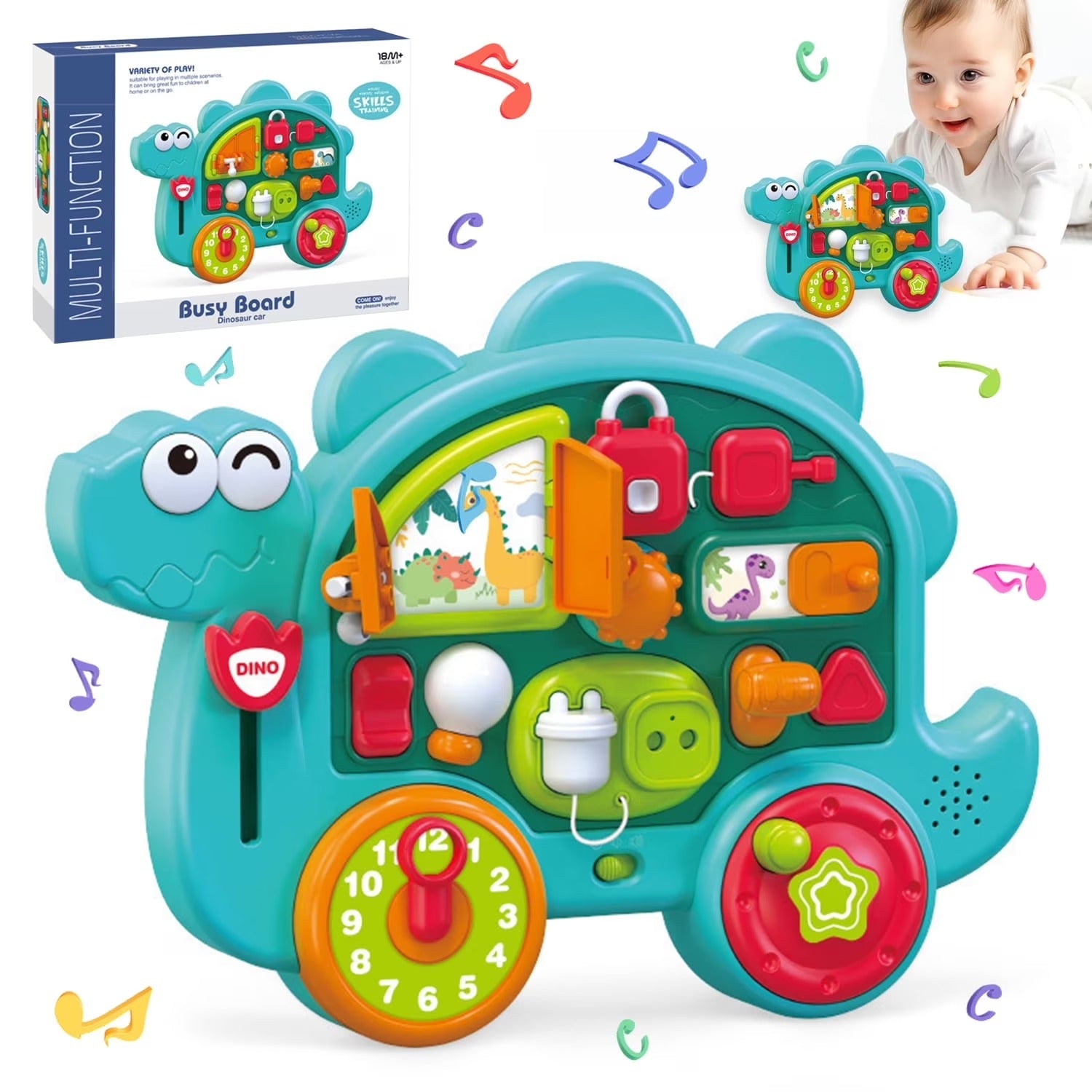 Multifunction Busy Board Dinosaur Activity Car - 25A