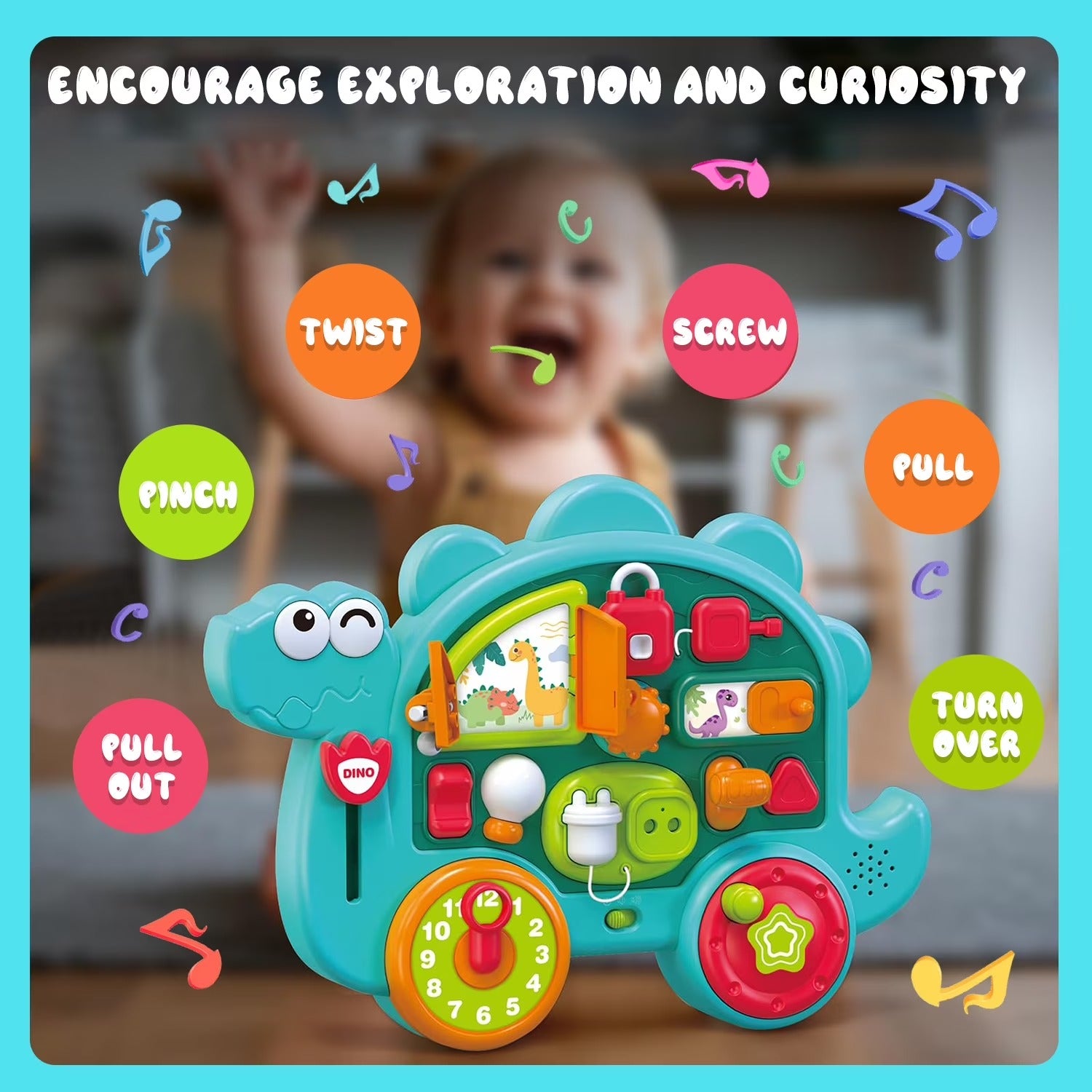 Multifunction Busy Board Dinosaur Activity Car - 25A