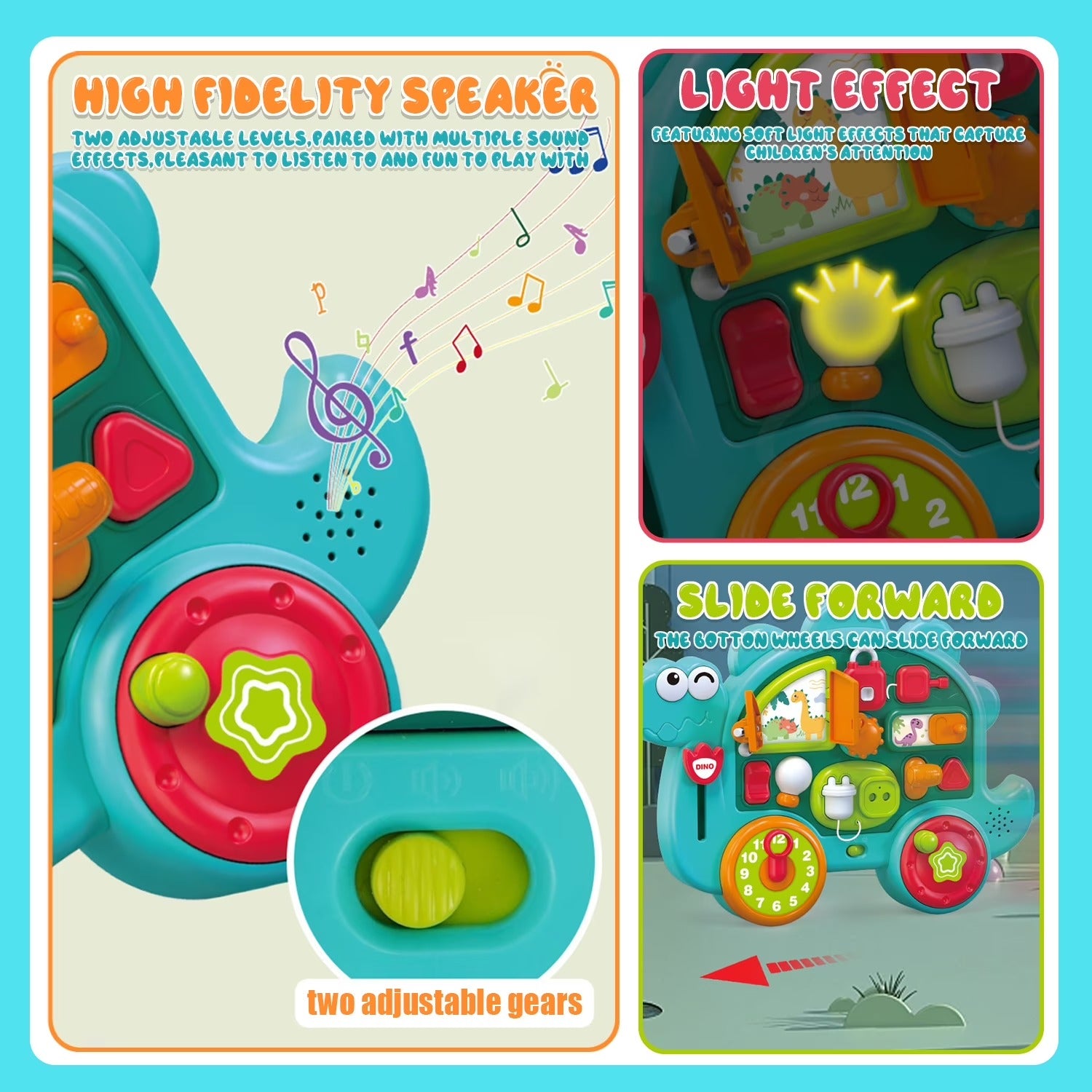 Multifunction Busy Board Dinosaur Activity Car - 25A