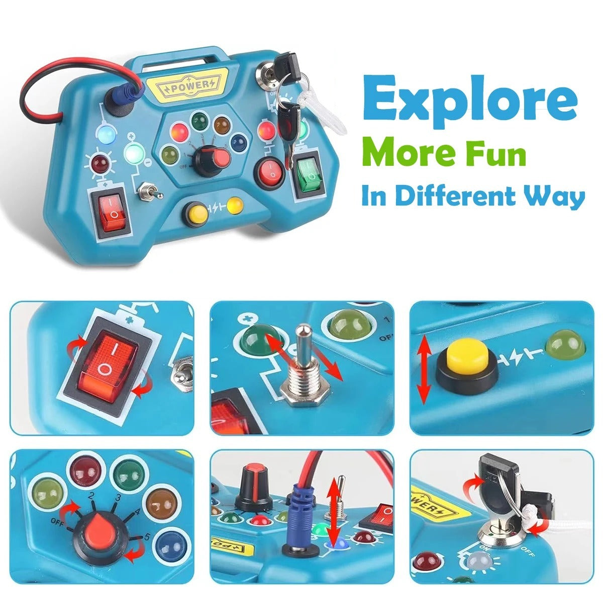 Sensory Activity Busy Learning  Board Switch Light Game - 156