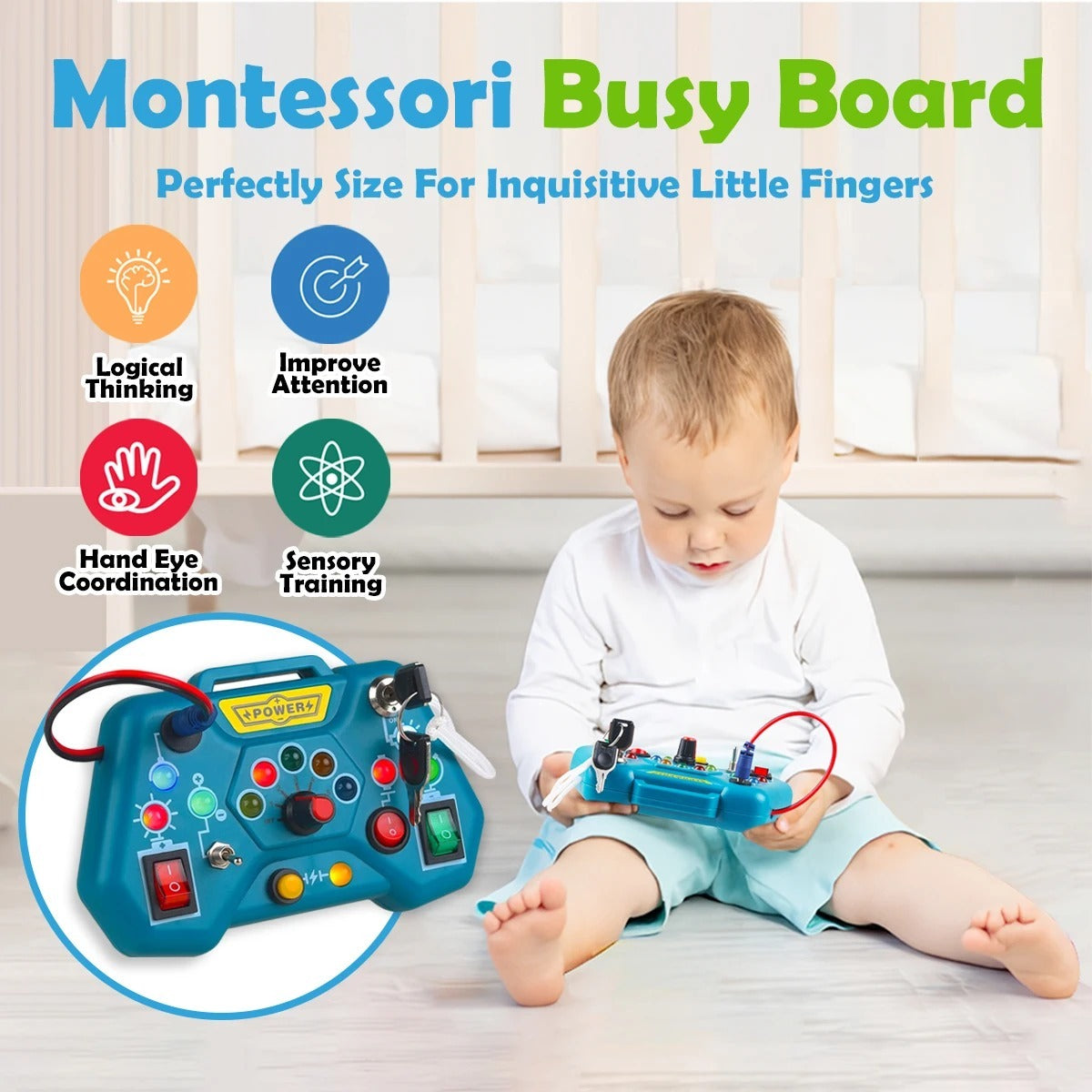 Sensory Activity Busy Learning  Board Switch Light Game - 156
