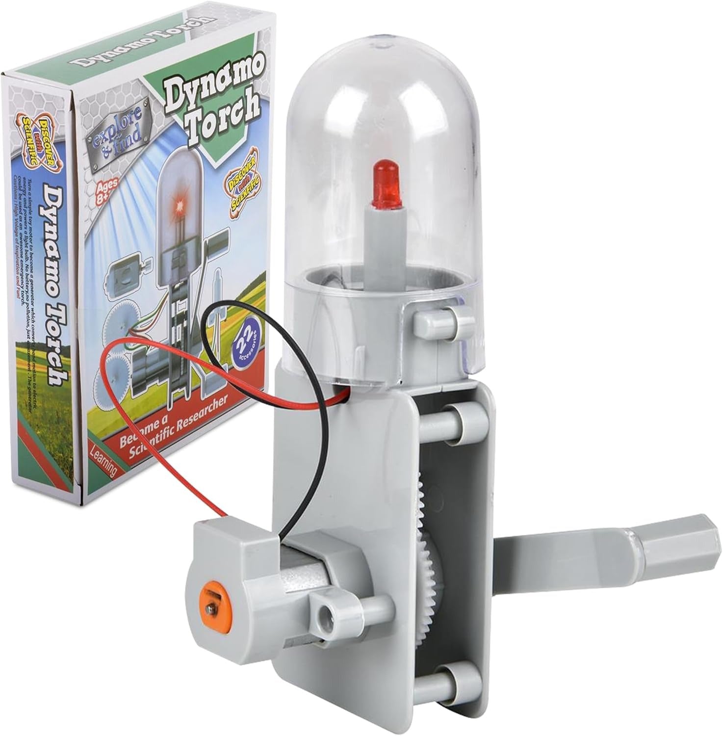Dynamo Torch Science Kit Hand Crank LED Generator Experiment - 005
