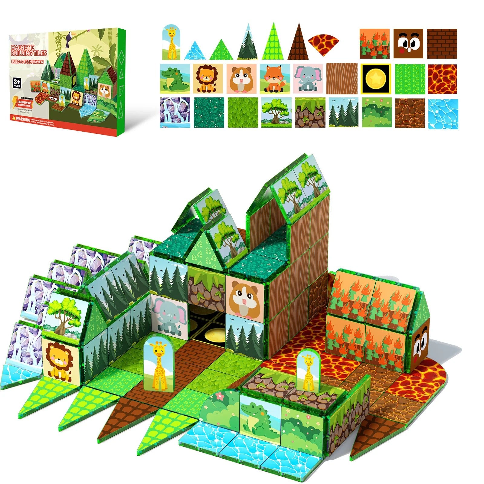 Magnetic Building Tiles Farm Adventure Creative Construction Set - 889