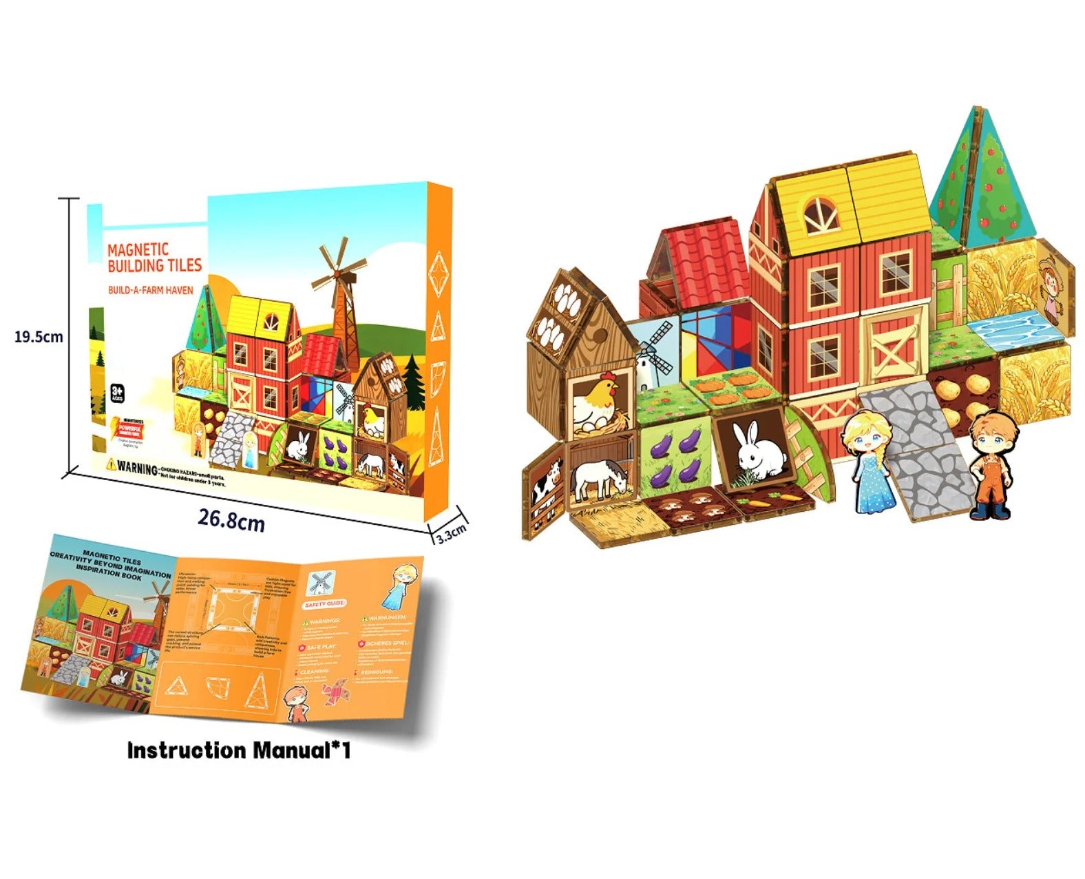 Magnetic Building Tiles Farm Adventure Creative Construction Set - 889