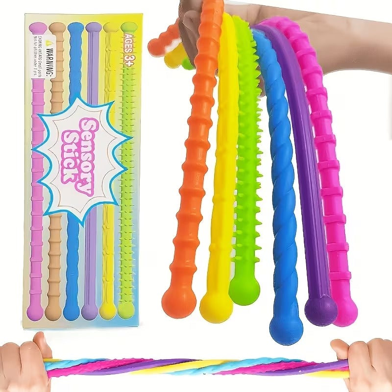 Silicone Sensory Sticks with Reversible Textures 6 piece - 255