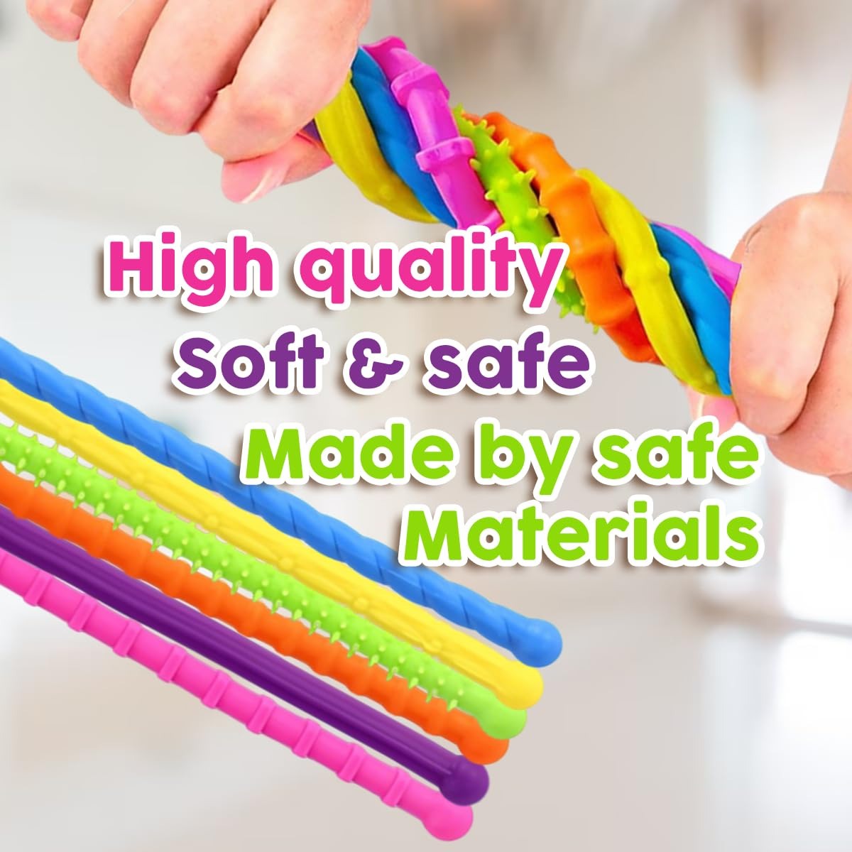 Silicone Sensory Sticks with Reversible Textures 6 piece - 255