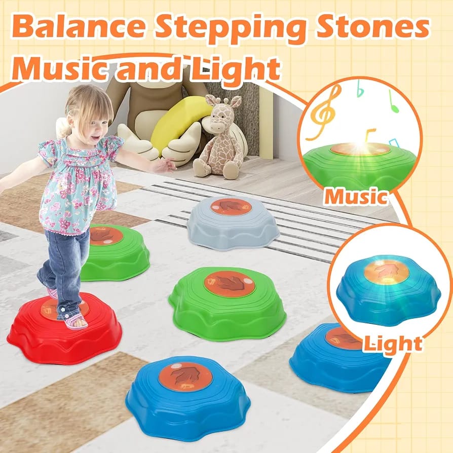 Anti-Slip Light-Up Balance Stepping Stones - 8 PCS