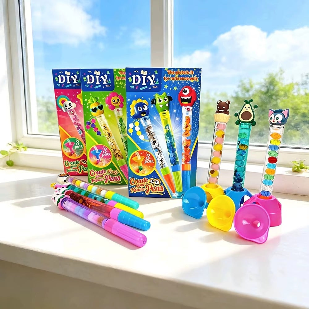 DIY Create Your Own Tropical Glitter Pen 3 pens - 825