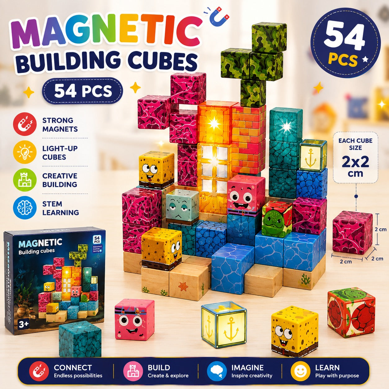 Magnetic Building Cubes 54pcs - 583