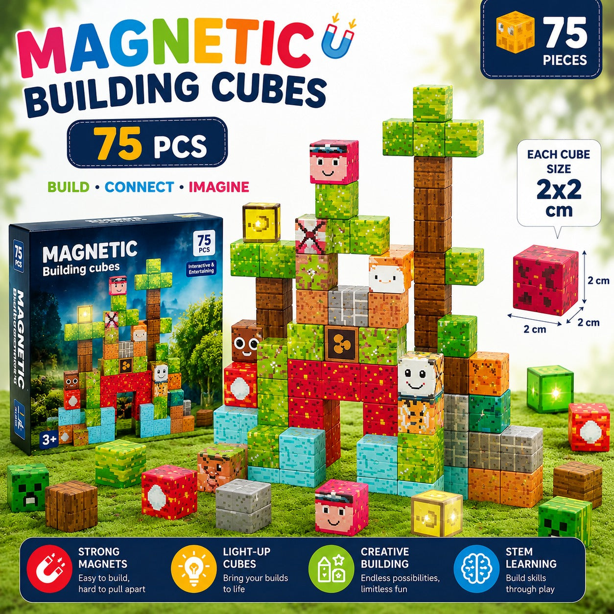 Magnetic Building  Cubes 75pcs - 581