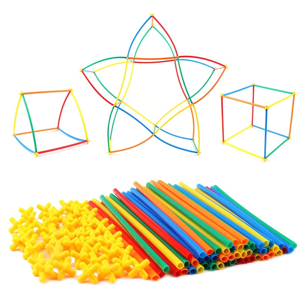 DIY Colorful Flexible Straw Pipe Building blocks 242 Piece - 112