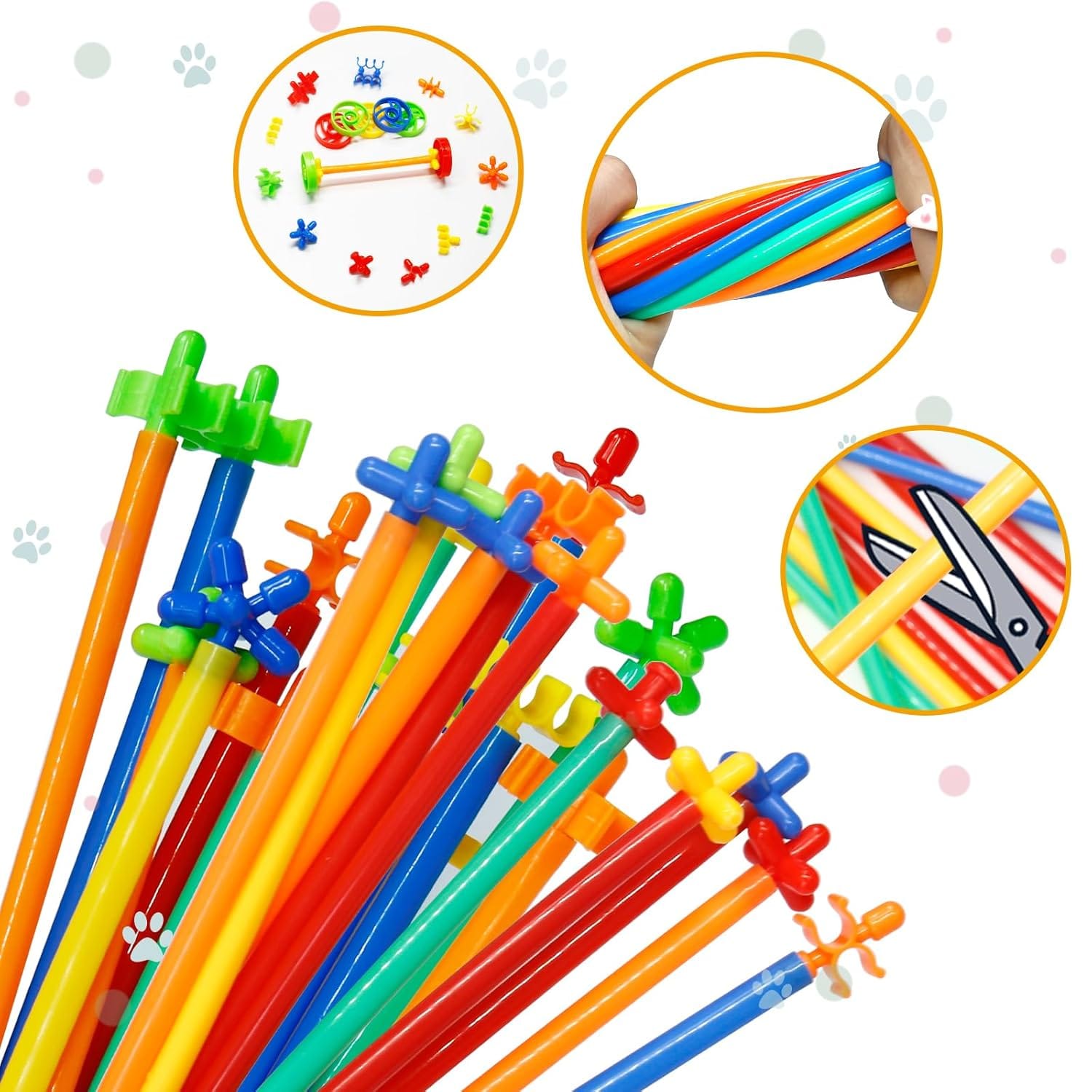 DIY Colorful Flexible Straw Pipe Building blocks 242 Piece - 112