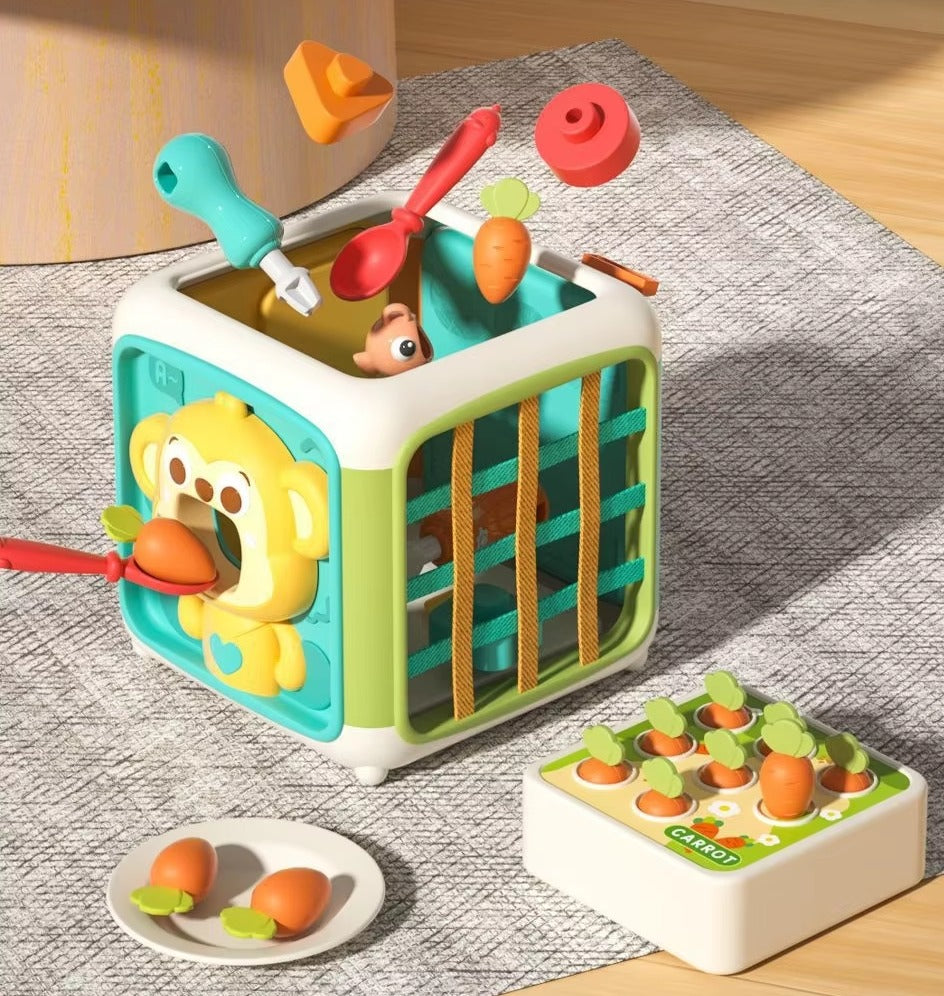 Busy Smart Multi-Play Switching Six-Sided Monkey Feeding Cube for Toddlers - 562