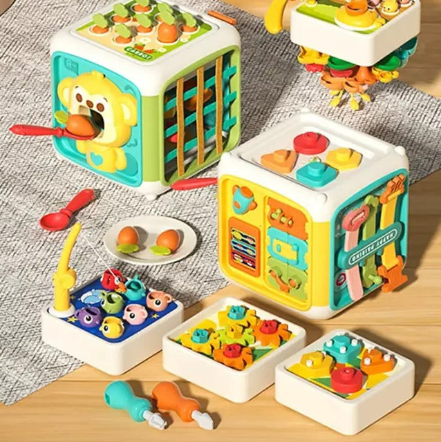 Busy Smart Multi-Play Switching Six-Sided Monkey Feeding Cube for Toddlers - 562
